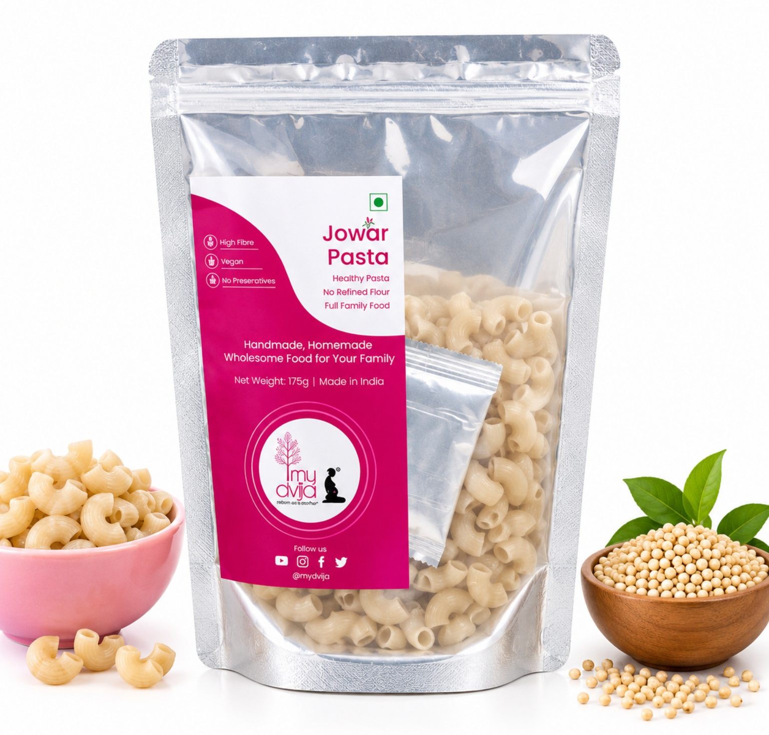 Jowar_Pasta_same_size_as_sample Dvija Jawar Pasta (Natural) - Image 1